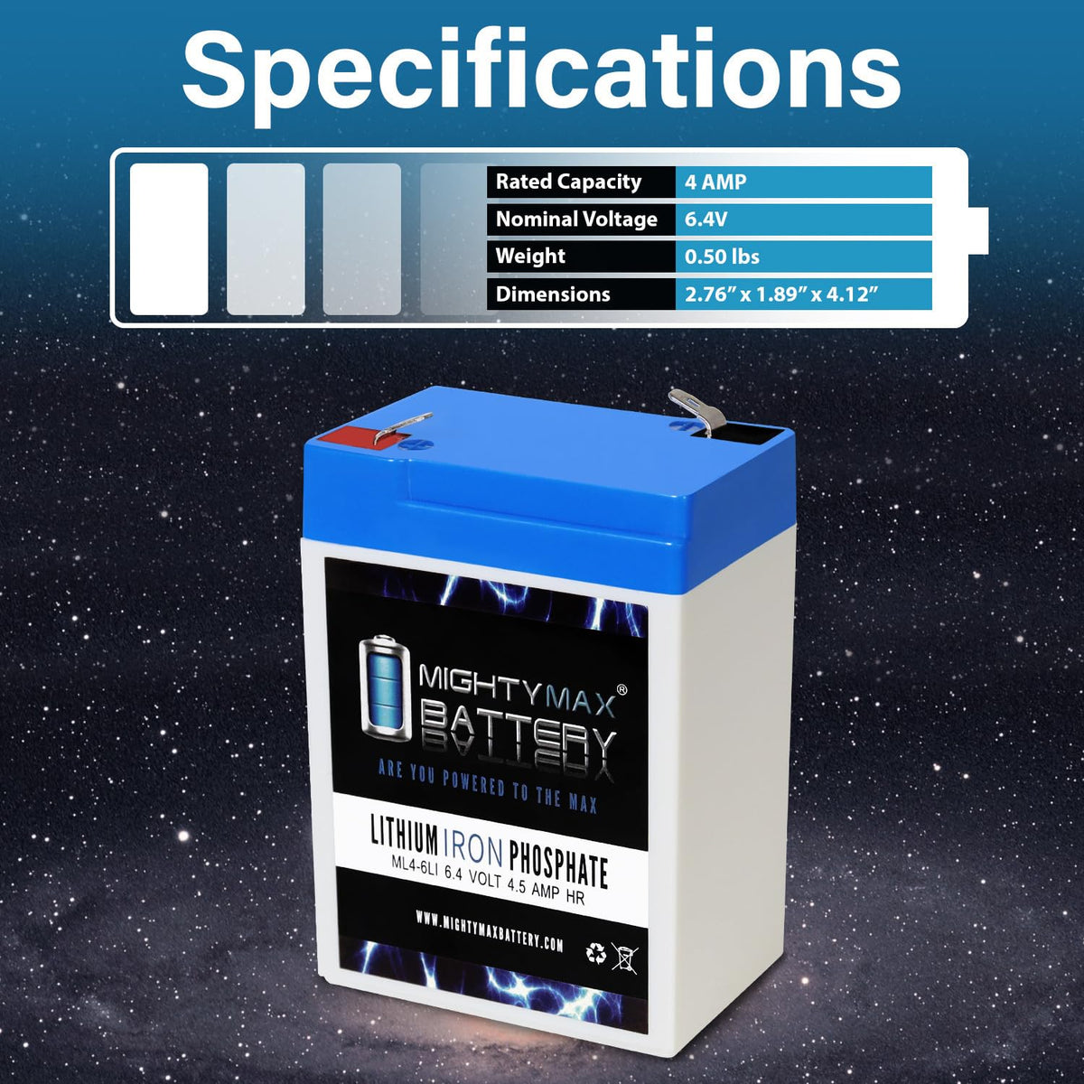6V 4.5AH Lithium Replacement Battery I562