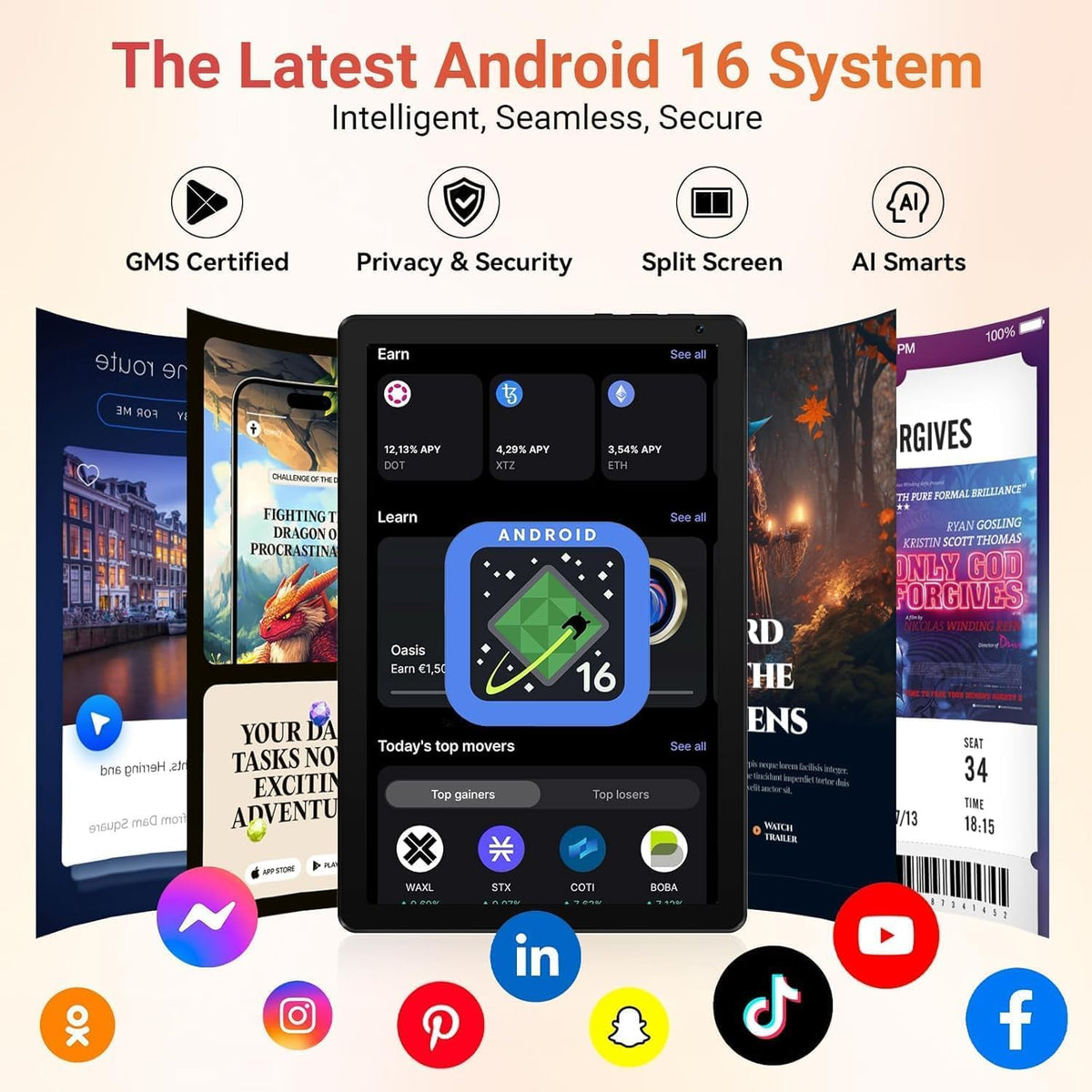 10.1" Android 16 Tablet Octa-core 36GB+128GB Dual Camera H601939
