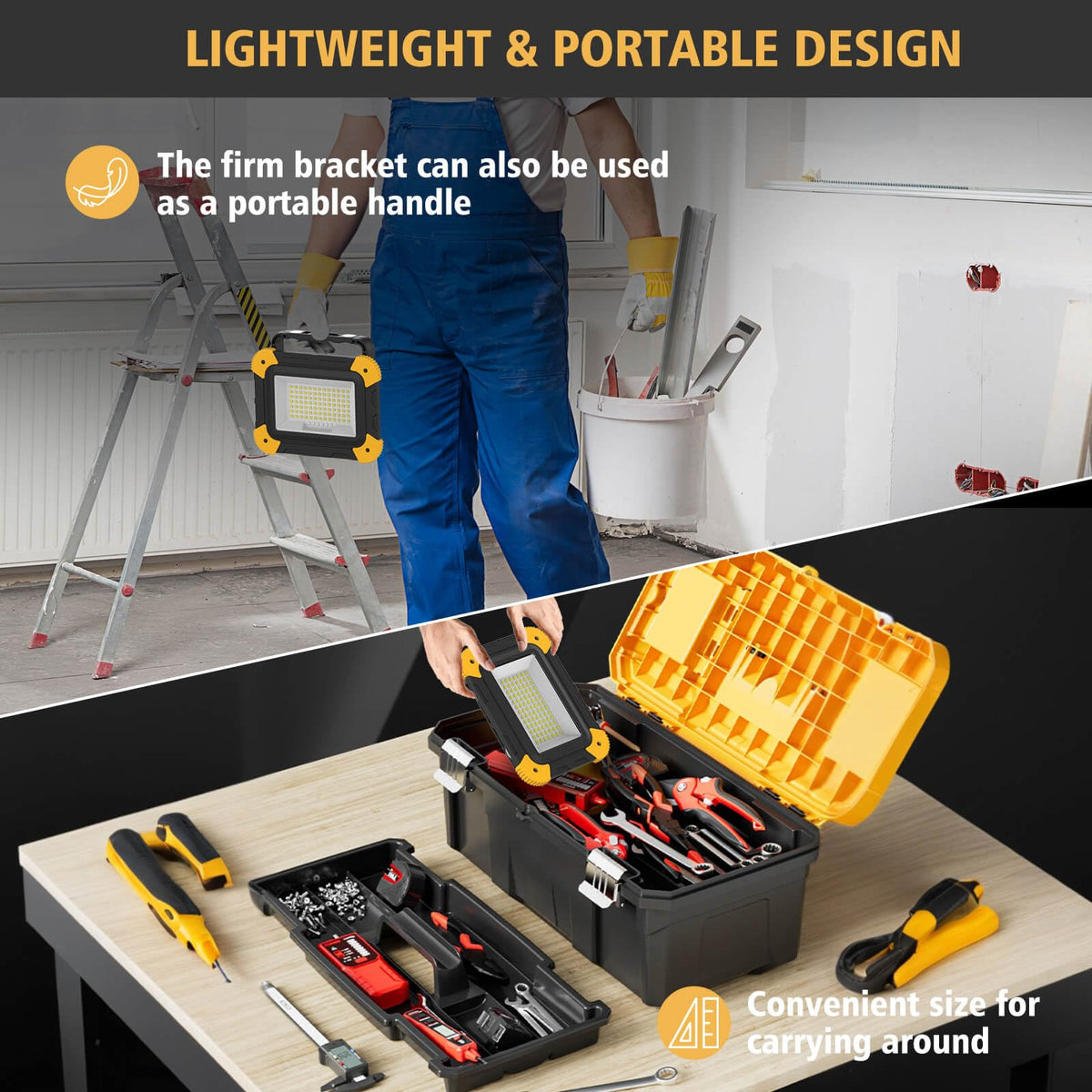 2-Pack Magnetic LED Work Lights USB Rechargeable 40W S332