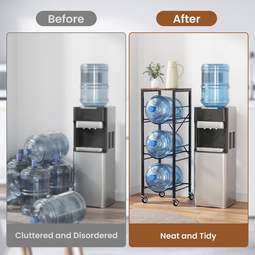 5 Gallon Water Jug Holder with Storage Shelves 3 Tier E9813