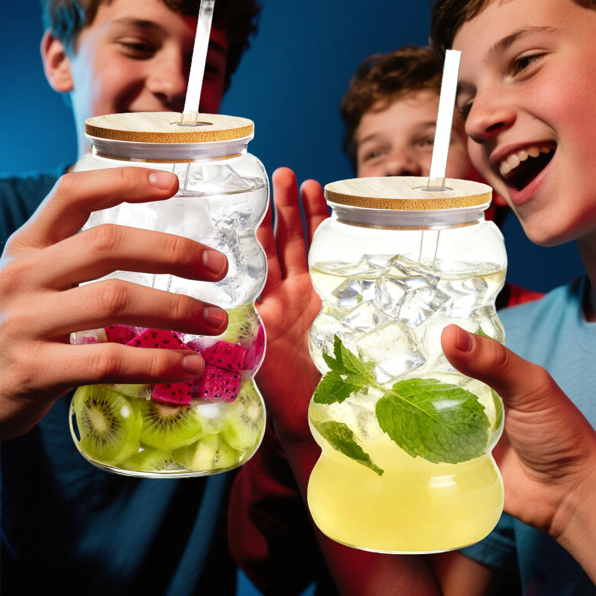 20oz Reusable Clear Plastic Tumbler with Lid and Straw, 6 Pack G1579