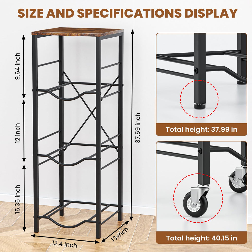 5 Gallon Water Jug Holder with Storage Shelves 3 Tier E9813