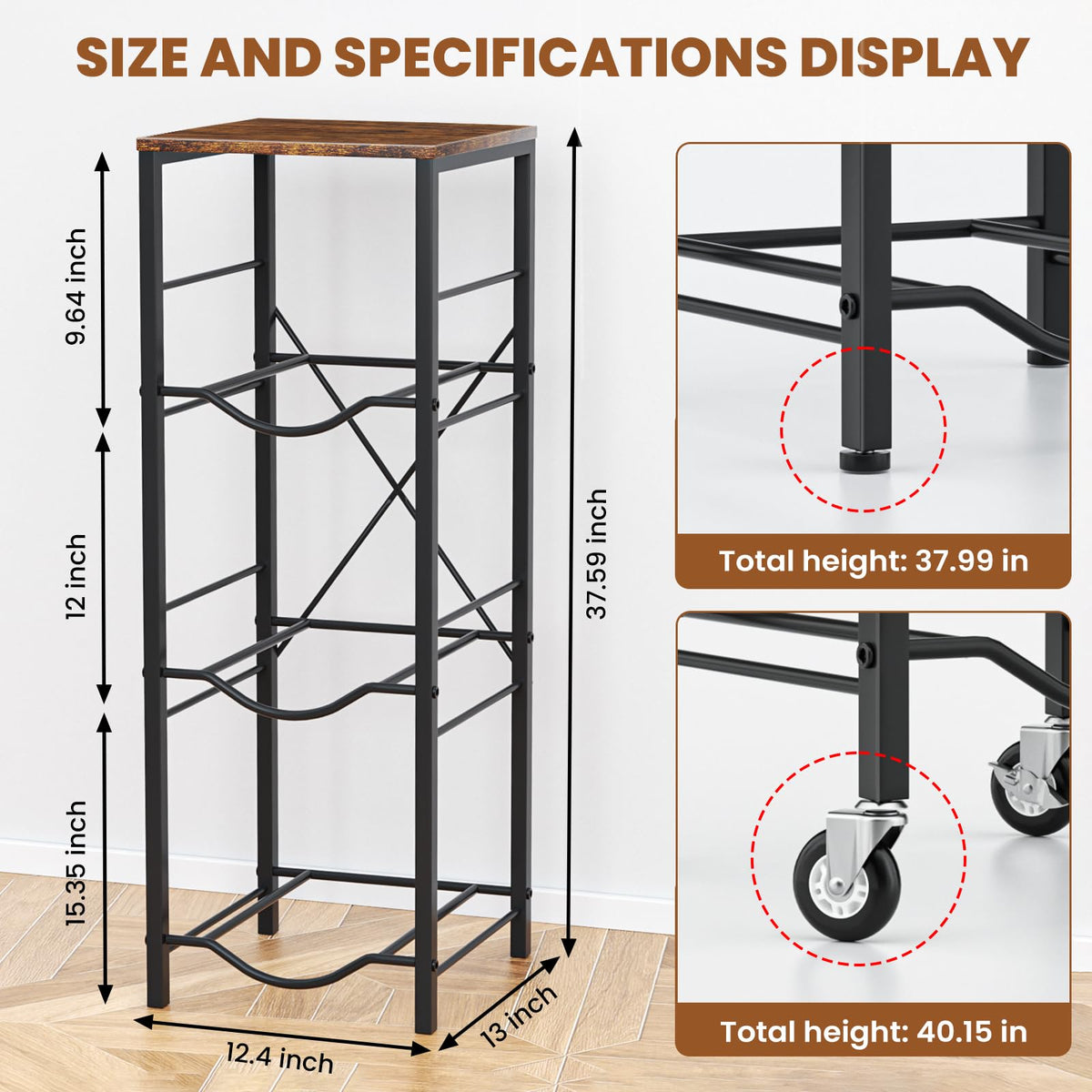 5 Gallon Water Jug Holder with Storage Shelves 3 Tier E9813