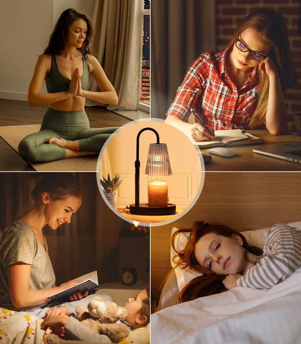 Electric Candle Warmer Lamp with Dimmer Adjustable Height Timer Glass Z1271