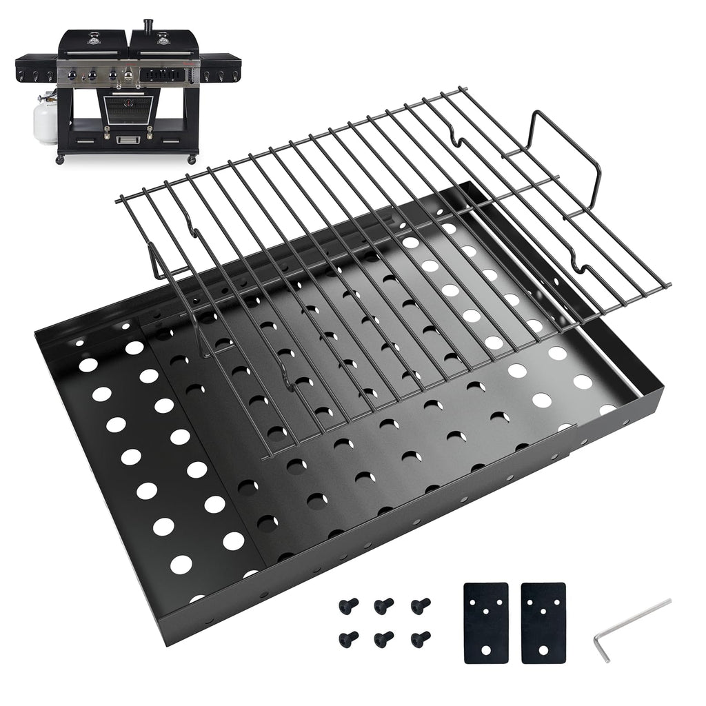 Adjustable Charcoal Grill Basket Ash Pan Z72373