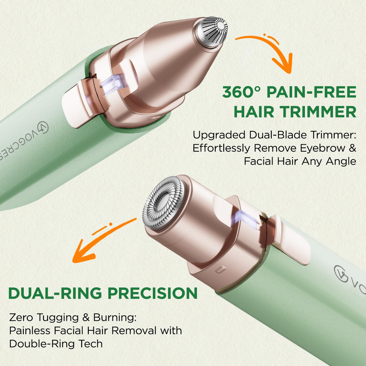 2 in 1 Rechargeable Facial Hair Remover & Eyebrow Trimmer J193