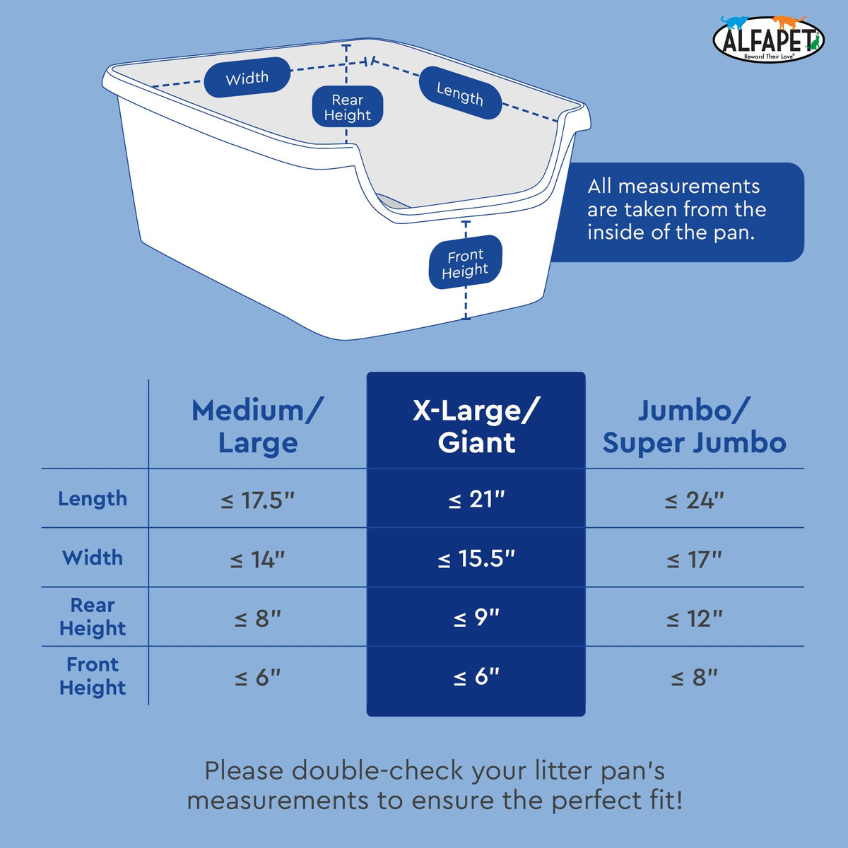 Extra Giant 60 Count Tear-Resistant Waterproof Cat Litter Box Liners Q31003