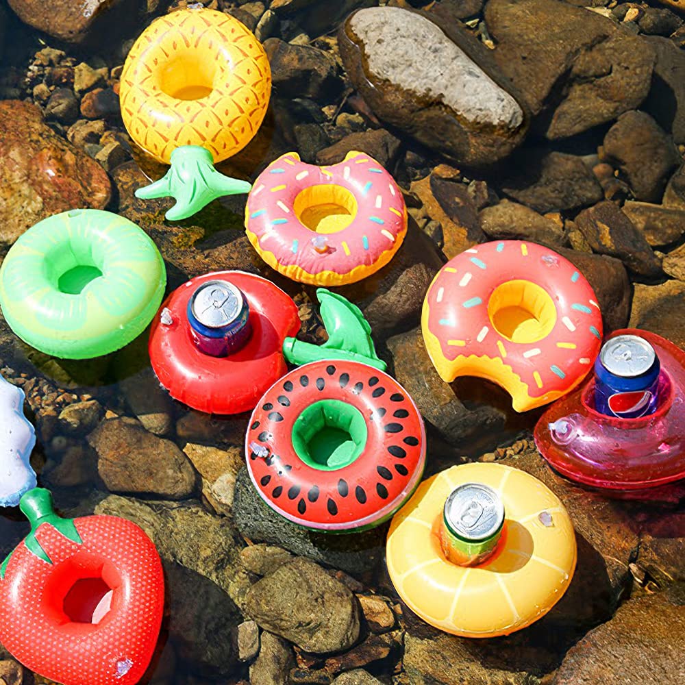 13 Pack Inflatable Pool Drink Holder with Pump X830246