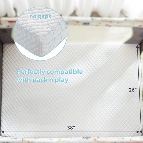 3" Waterproof Memory Foam Pack and Play Mattress White N59185