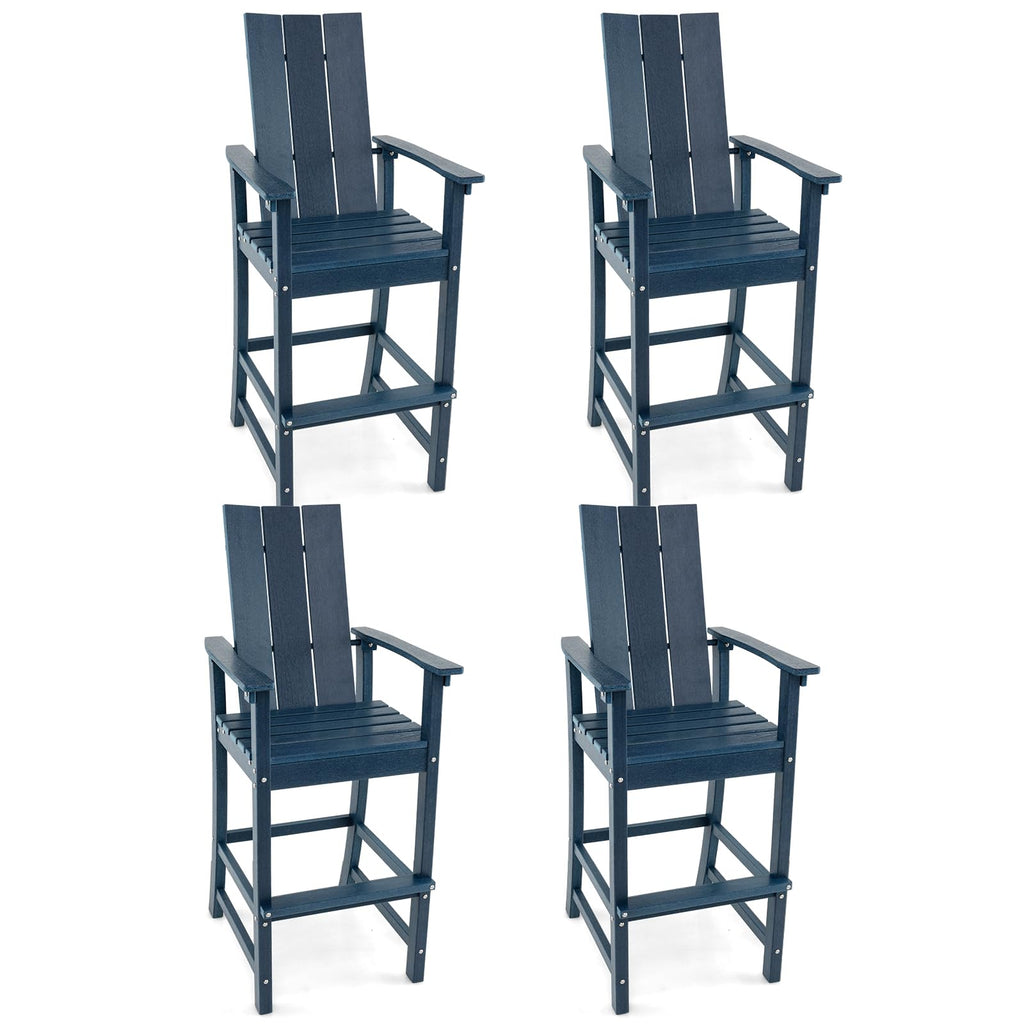 52” Tall HDPE Adirondack Chair Set of 4 Navy K84220