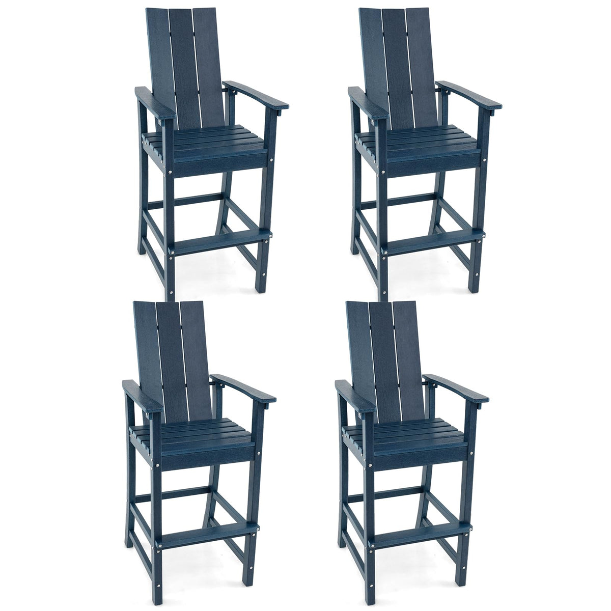 52” Tall HDPE Adirondack Chair Set of 4 Navy K84220