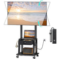 Rolling TV Stand with Power Outlet, Adjustable Height, for 23-60 inch Screens F9230