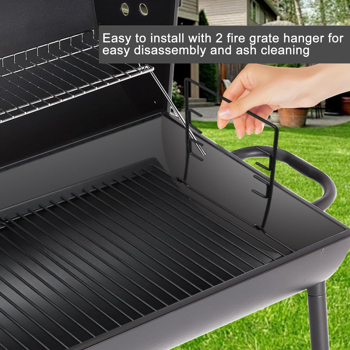 Adjustable Ash Pan Drip Pan with 2pcs Grate Hangers G329