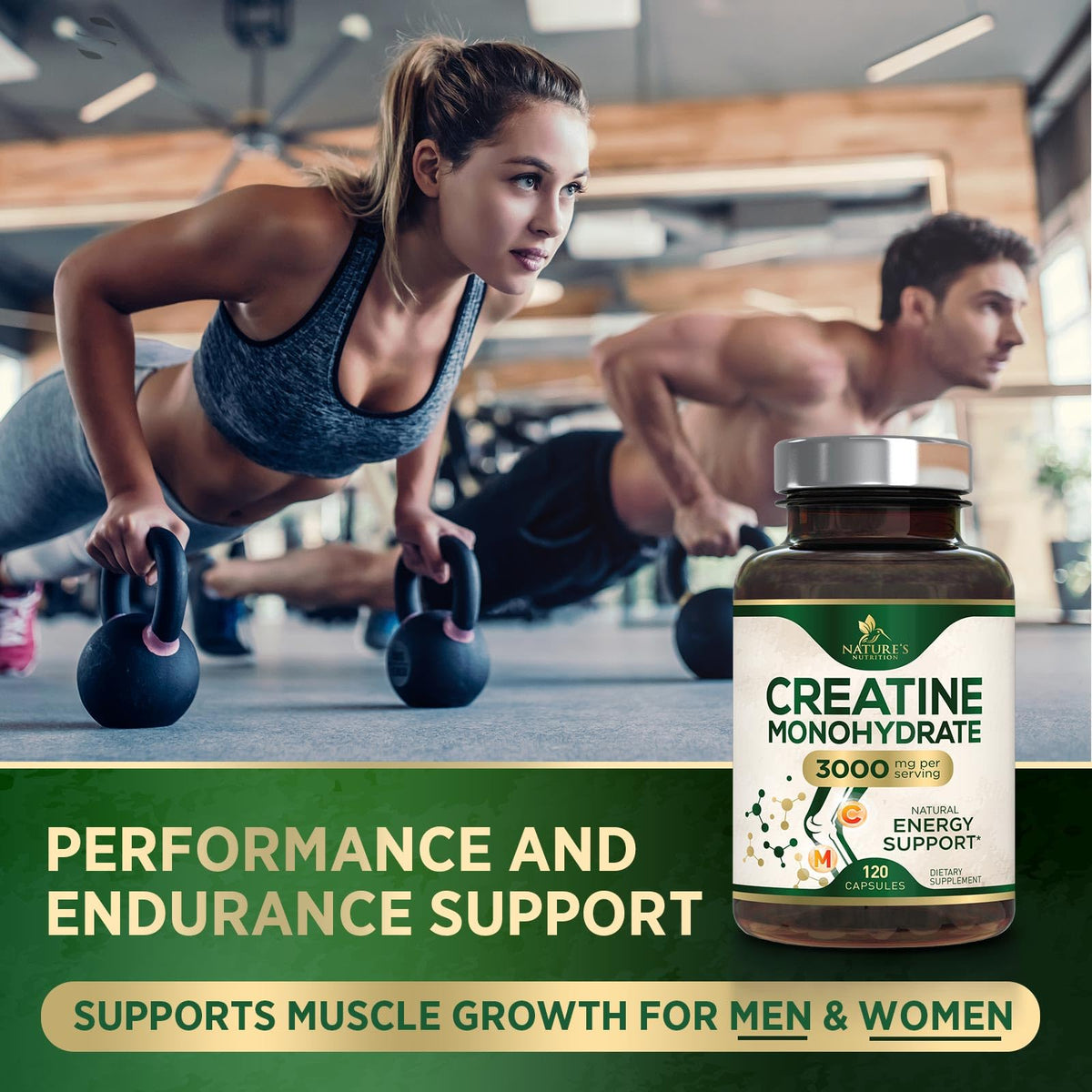 Micronized Creatine Monohydrate 3000mg 120 Capsules R30182