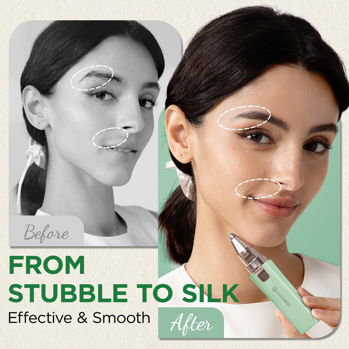 2 in 1 Rechargeable Facial Hair Remover & Eyebrow Trimmer J193