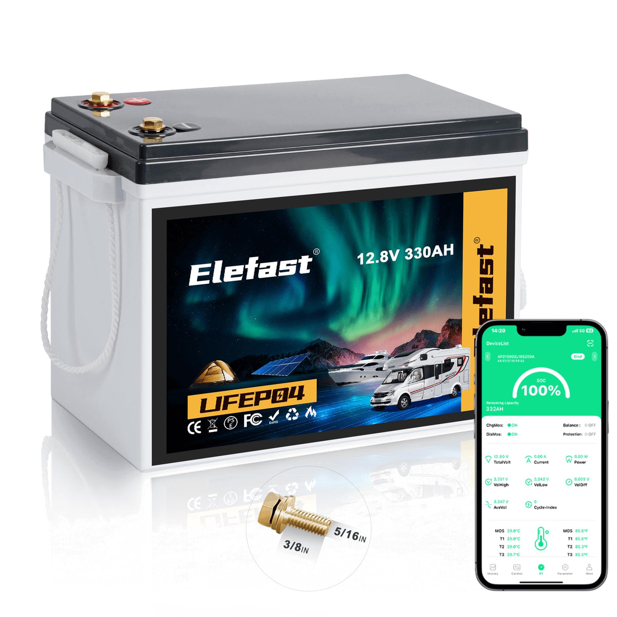 12V 330ah Lithium Lifepo4 Battery L68216