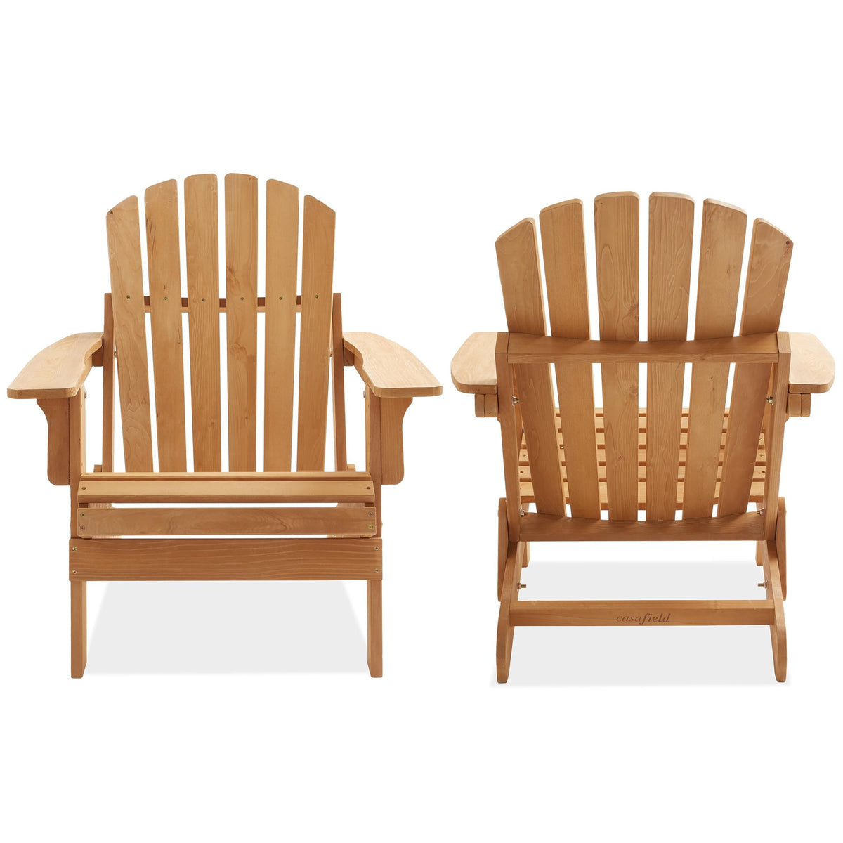 Oversized Folding Adirondack Chair Set of 2 Cedar Wood Z800383