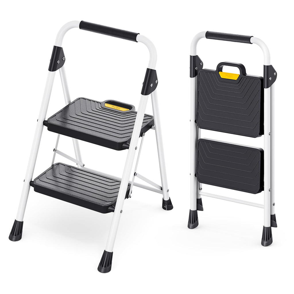 2 Step Folding Step Stool White L836909