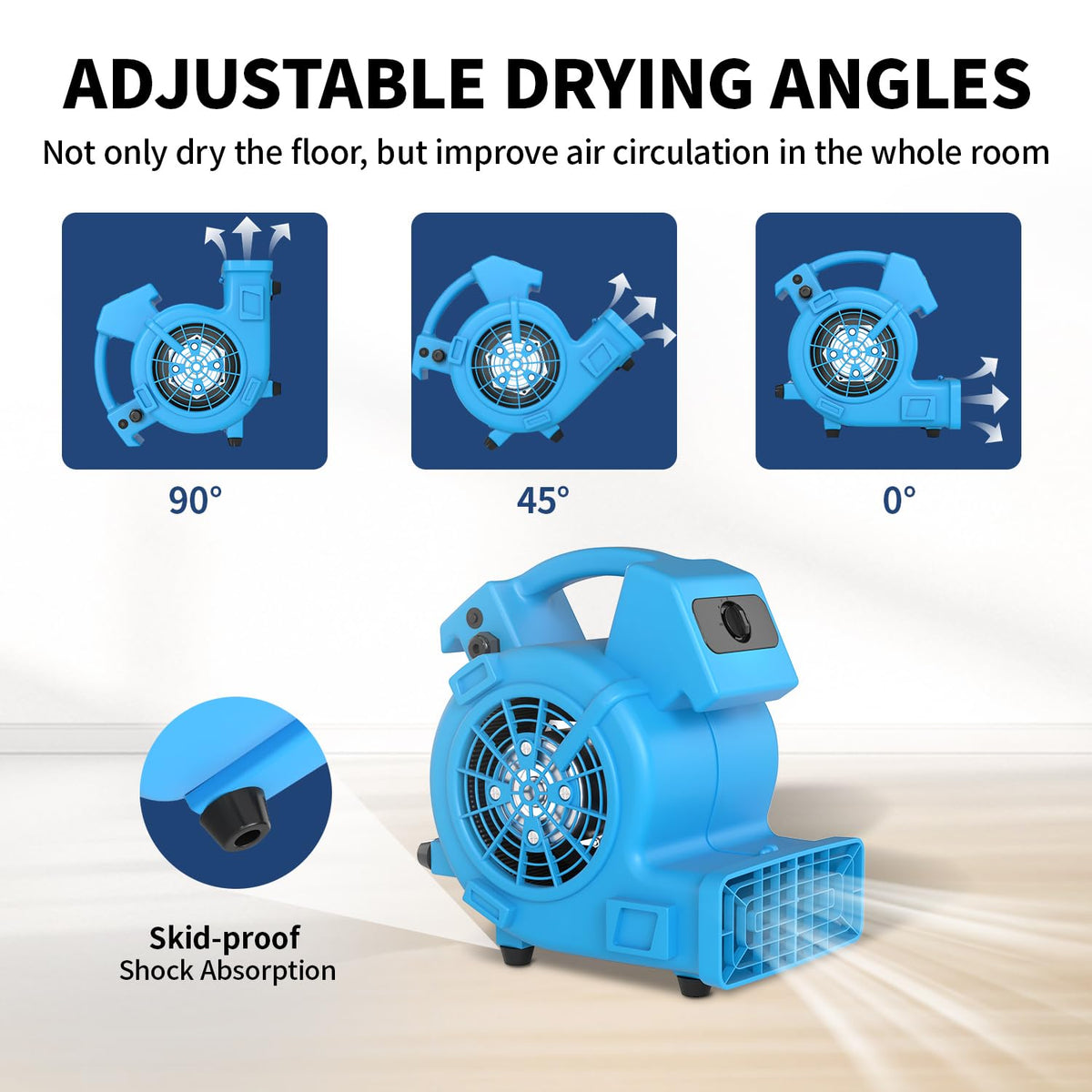600 CFM Portable Air Mover Blower Fan with 3 Speeds K8981