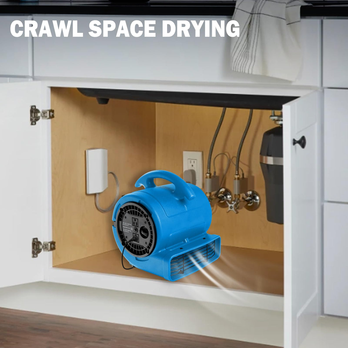 1/5hp 800cfm 3-Speed Air Mover Blower Fan with Dual Outlet F229