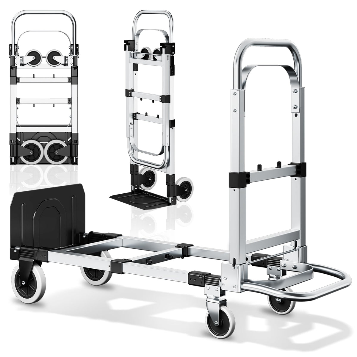 3-in-1 Folding Hand Truck 600LBS Heavy Duty Convertible Cart B9803