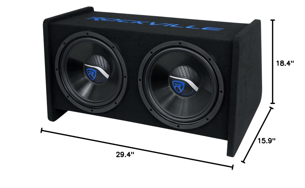 Dual 12" Car Audio Subwoofers Vented Enclosure D6226