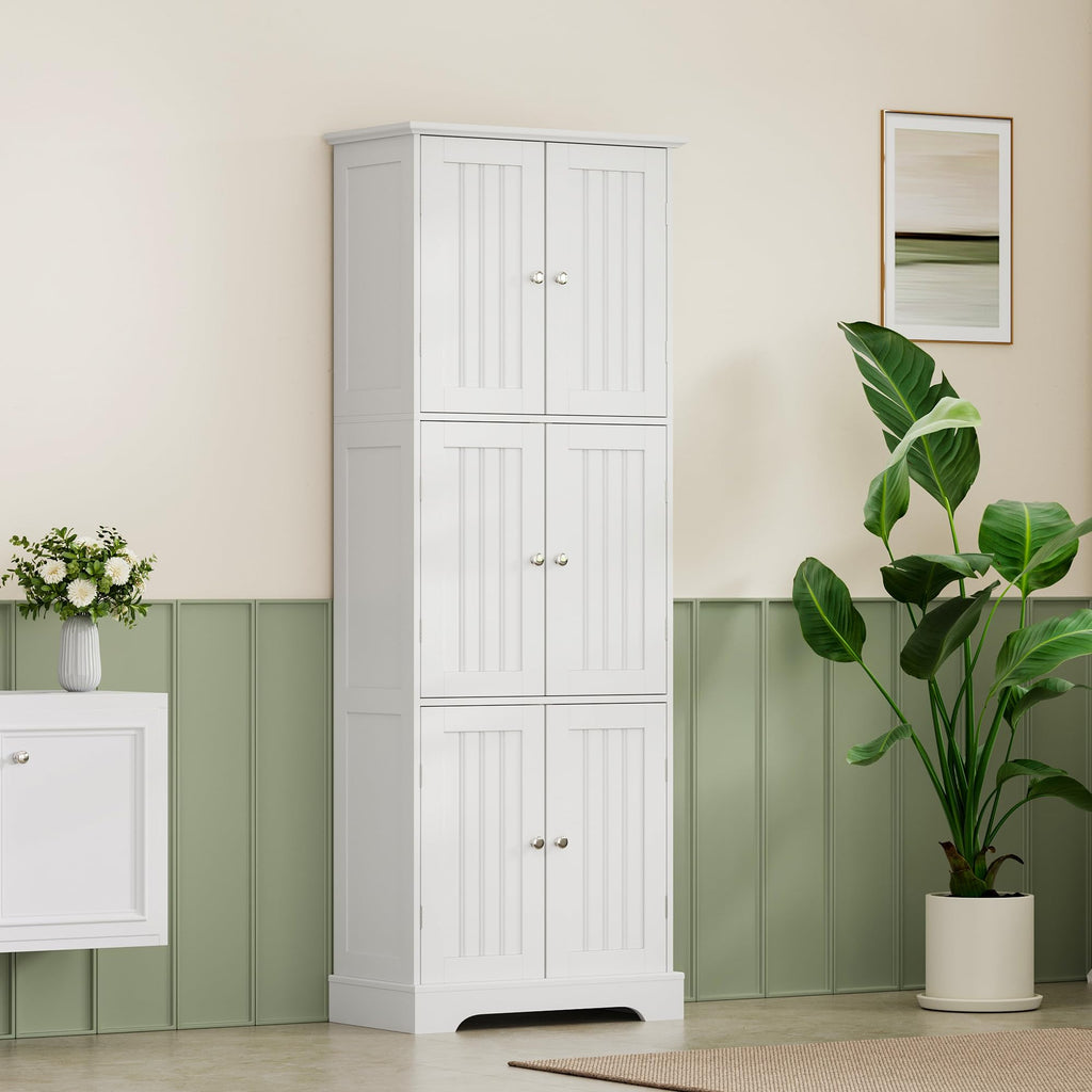 63.2" Tall Bathroom Storage Cabinet with 6 Doors W180930