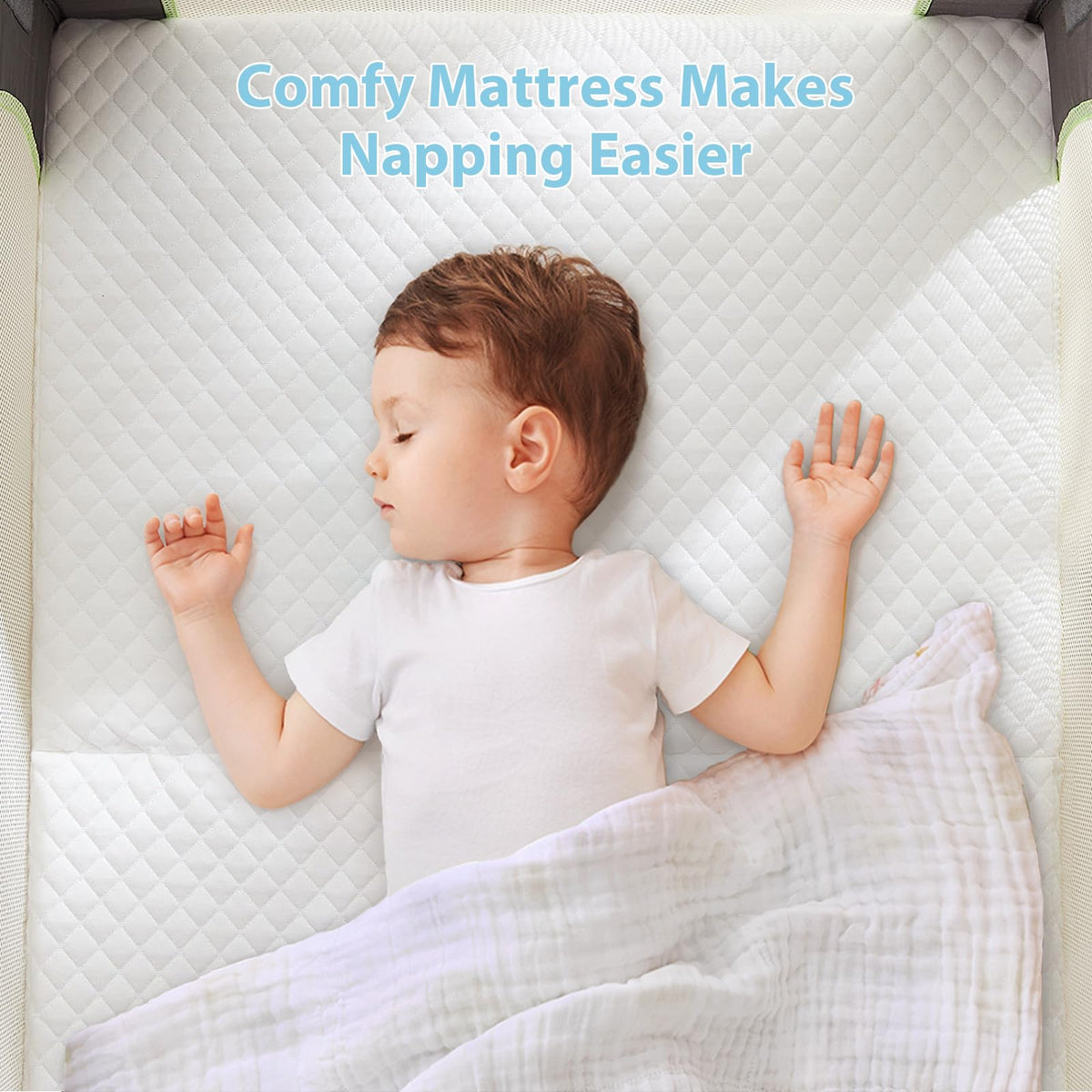 3" Waterproof Memory Foam Pack and Play Mattress White N59185