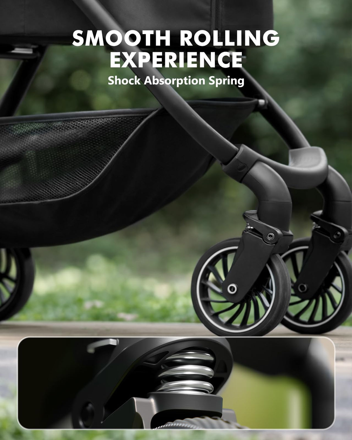 Black Foldable Pet Stroller with Detachable Carrier F767