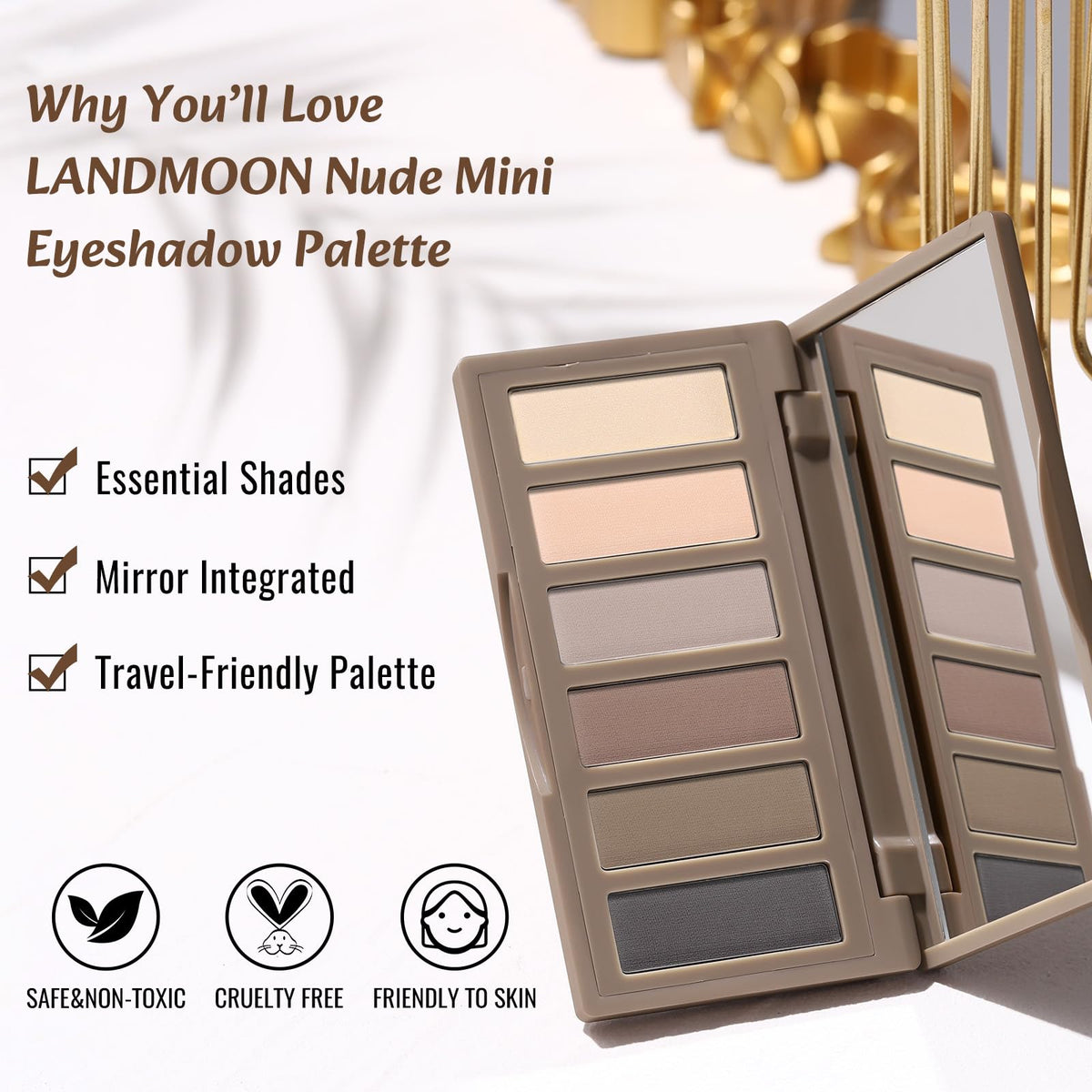 Nude Matte 6 Colors Mini Eyeshadow Palette with Mirror C443