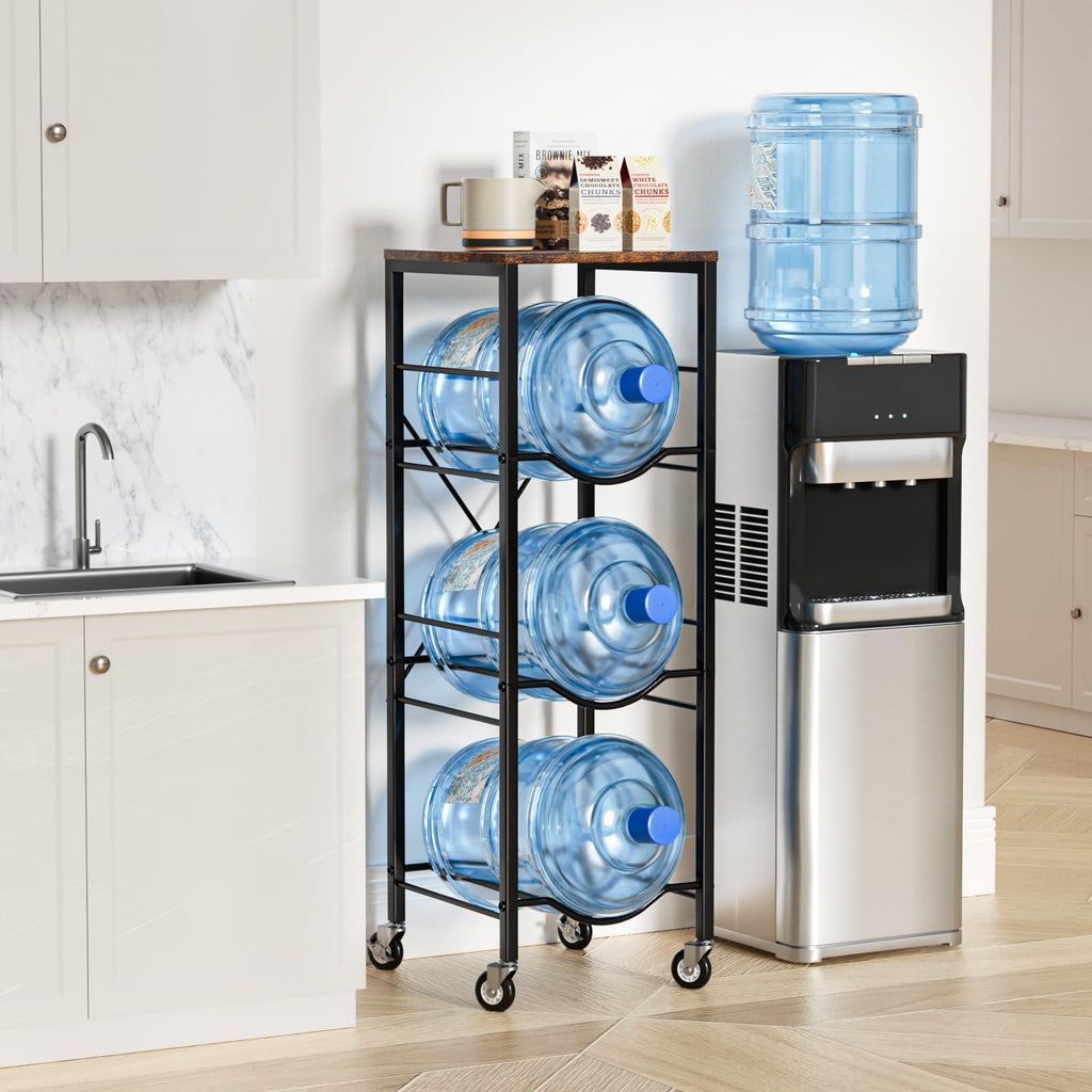 5 Gallon Water Jug Holder with Storage Shelves 3 Tier E9813