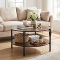 Round 2-Tier Coffee Table with Storage Shelf E364