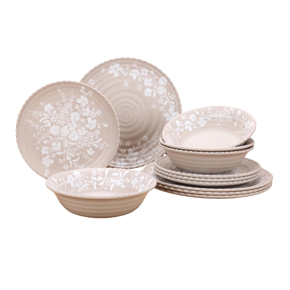 12-Piece Bamboo Melamine Dinnerware Set X3164