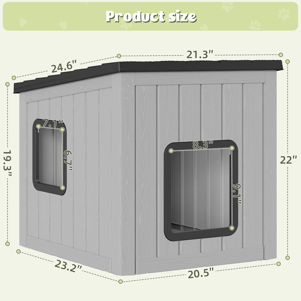 Weatherproof Outdoor Cat House with Air Holes M689