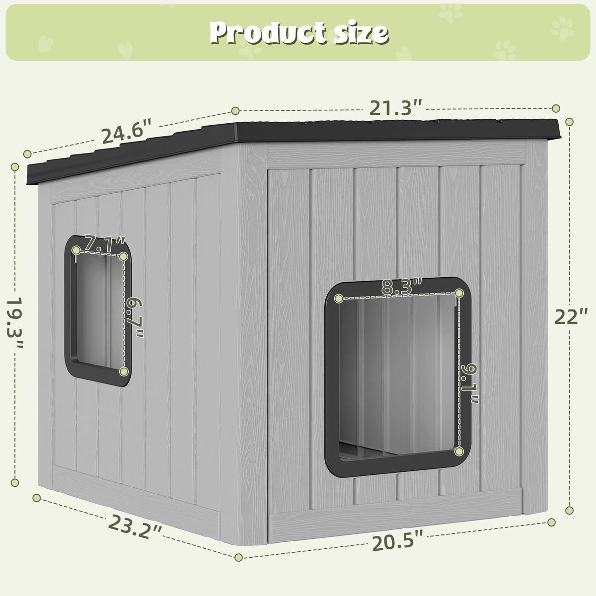 Weatherproof Outdoor Cat House with Air Holes M689
