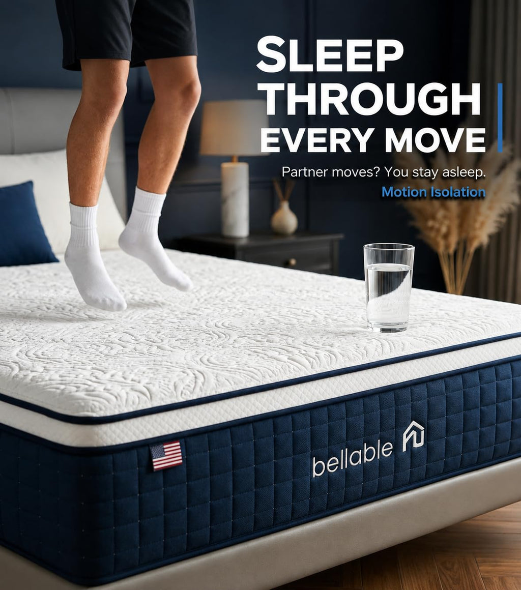 Full XL 14 Inch Cooling Gel Memory Foam Pocket Spring Mattress T7703