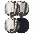 Black Grey Absorbent Coasters Set of 4 B686371