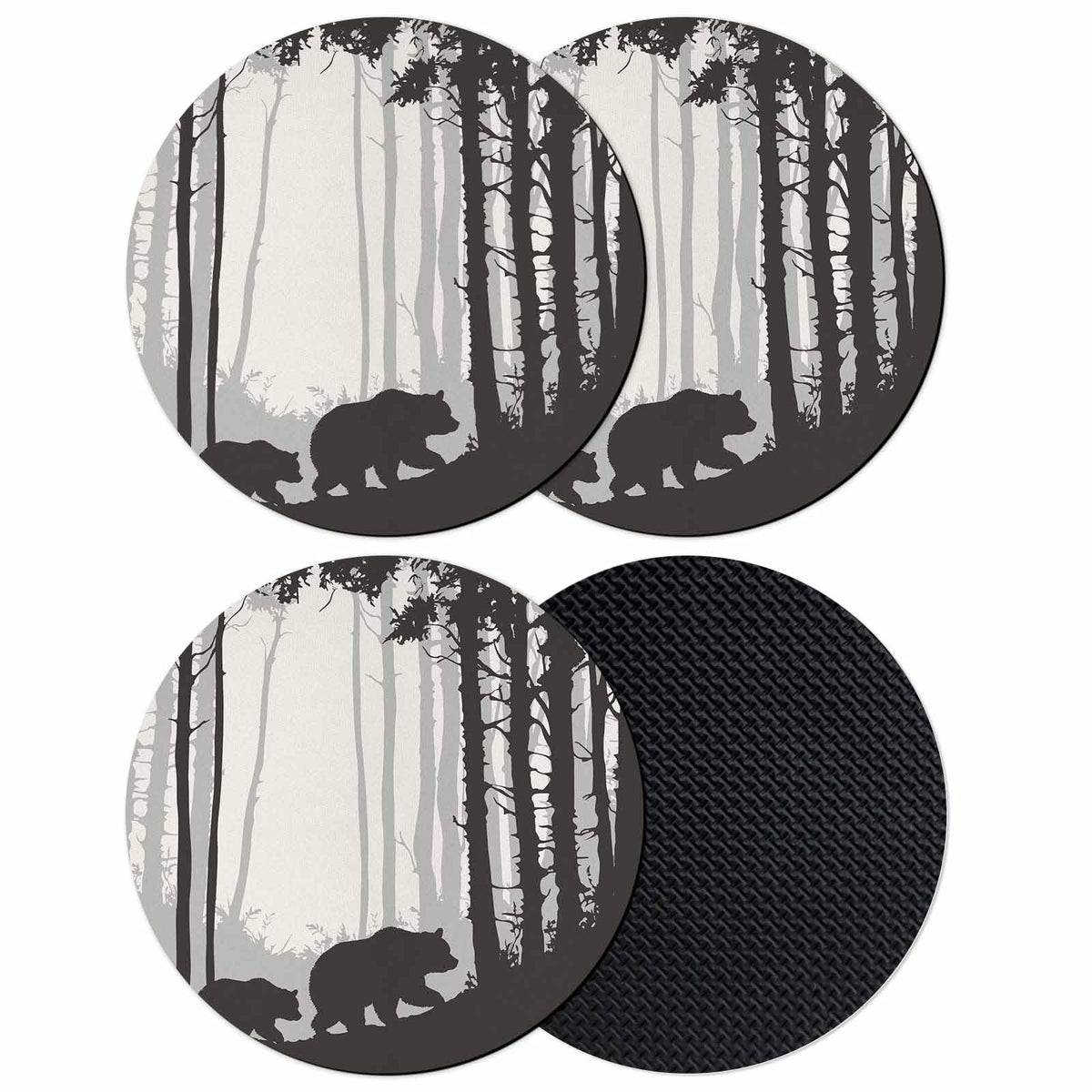 Black Grey Absorbent Coasters Set of 4 B686371