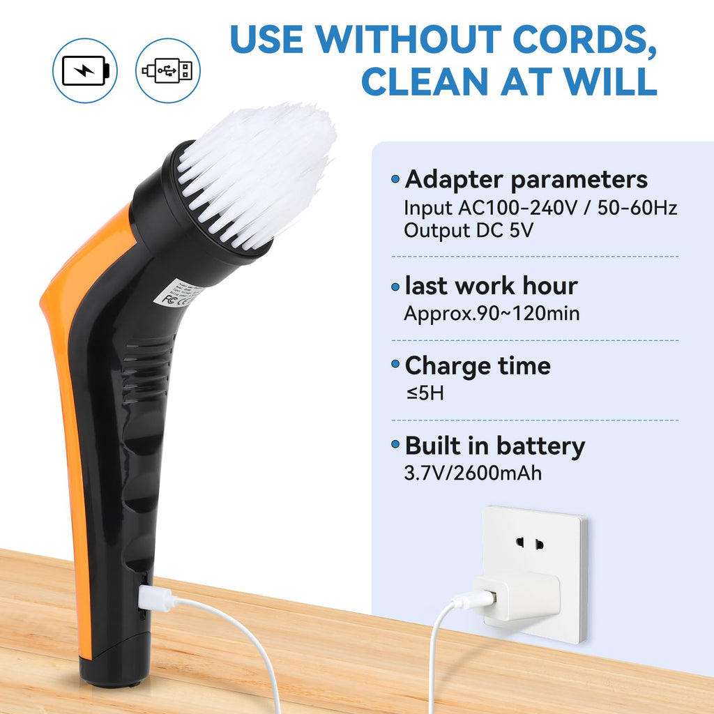 Electric Aquarium Cleaning Brushes with 6 Replaceable Brush Heads S34480