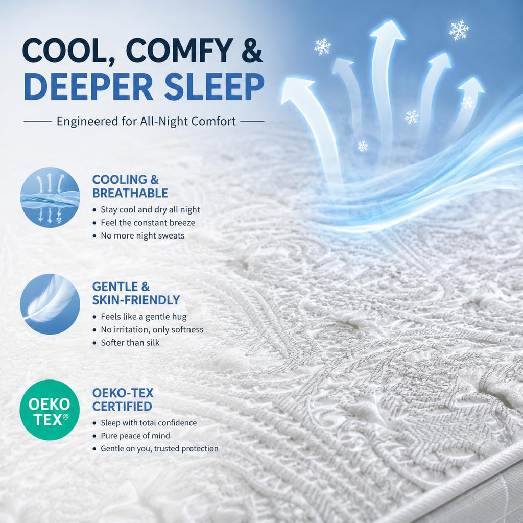 Full XL 14 Inch Cooling Gel Memory Foam Pocket Spring Mattress T7703