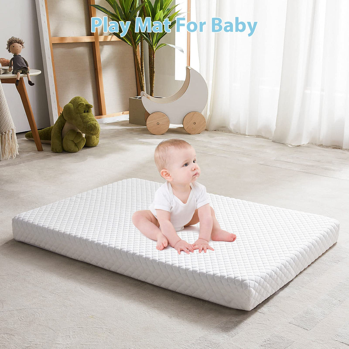 3" Waterproof Memory Foam Pack and Play Mattress White N59185