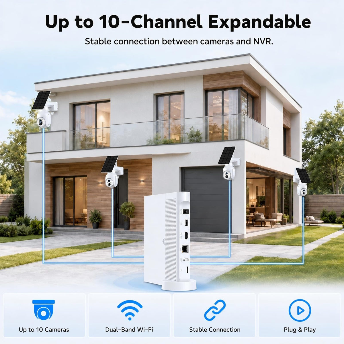 Solar Security Cameras Wireless Outdoor 4 Pack F504