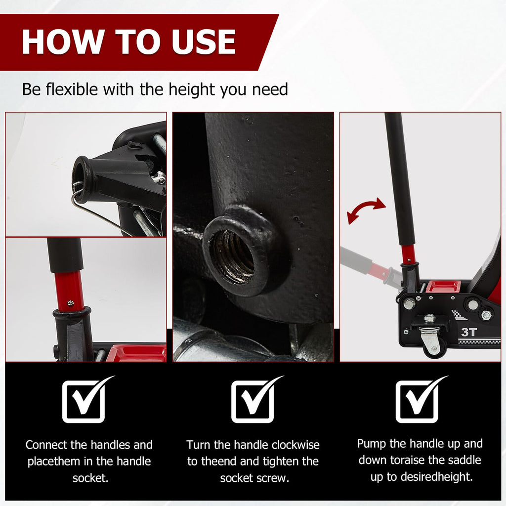 3 Ton Low Profile Steel Floor Jack H75194