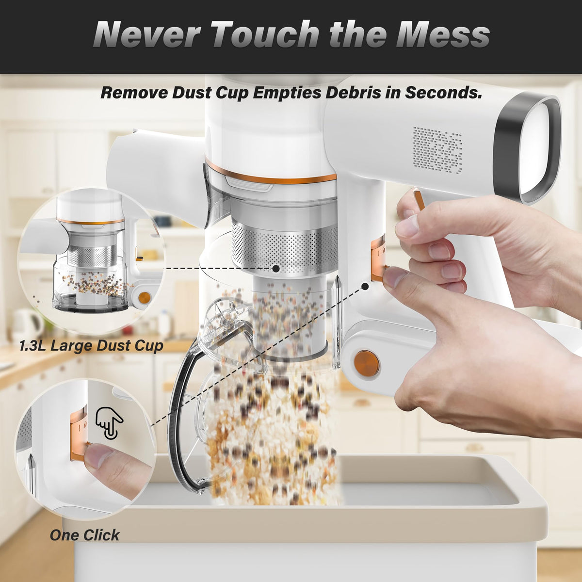 Cordless Stick Vacuum Cleaner 40000Pa Lightweight Handheld T678
