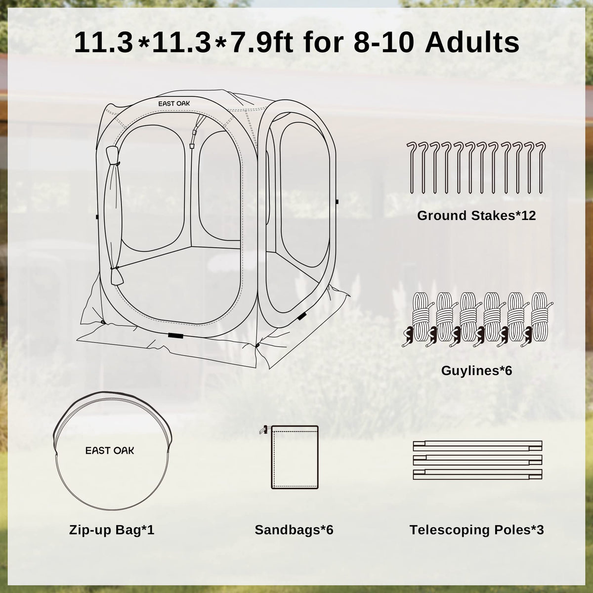 Pop-Up Screen House Tent 12 x 12 FT with Carry Bag B47123