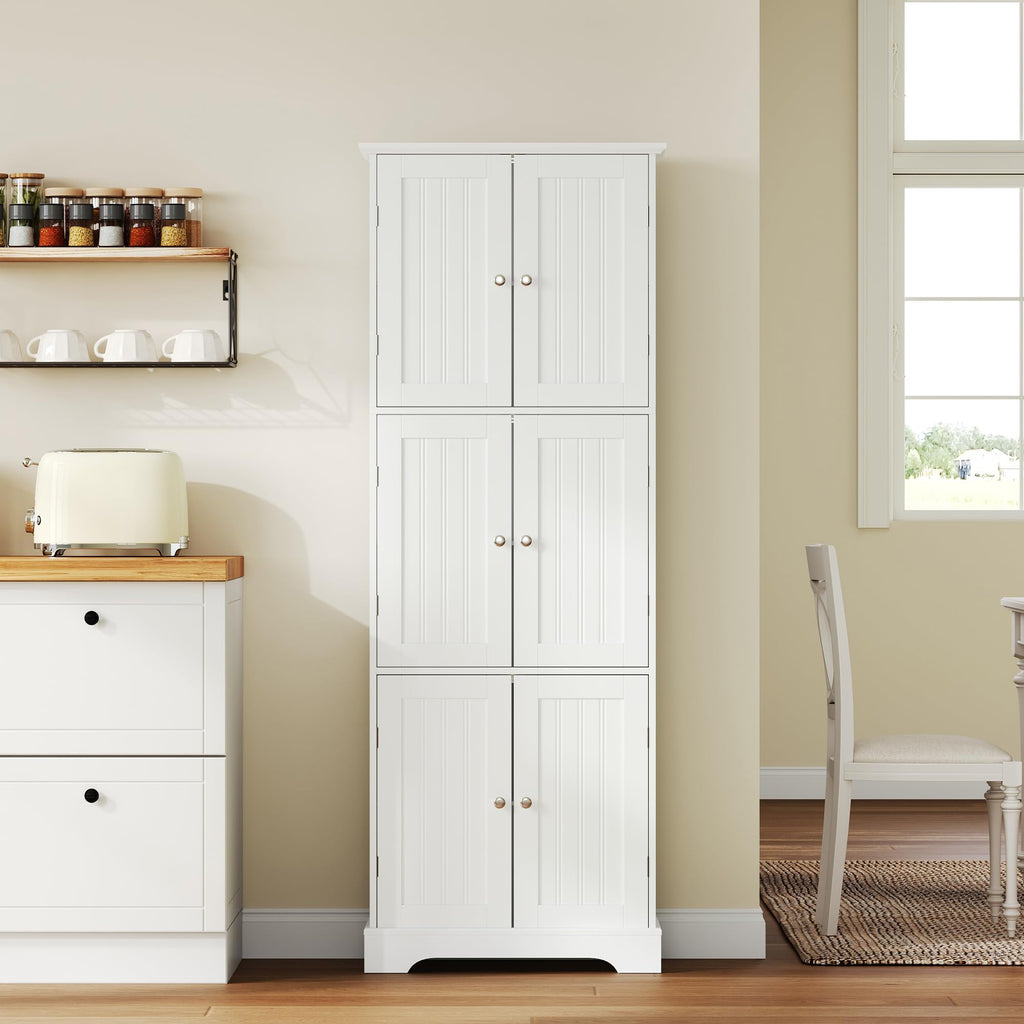 63.2" Tall Bathroom Storage Cabinet with 6 Doors W180930