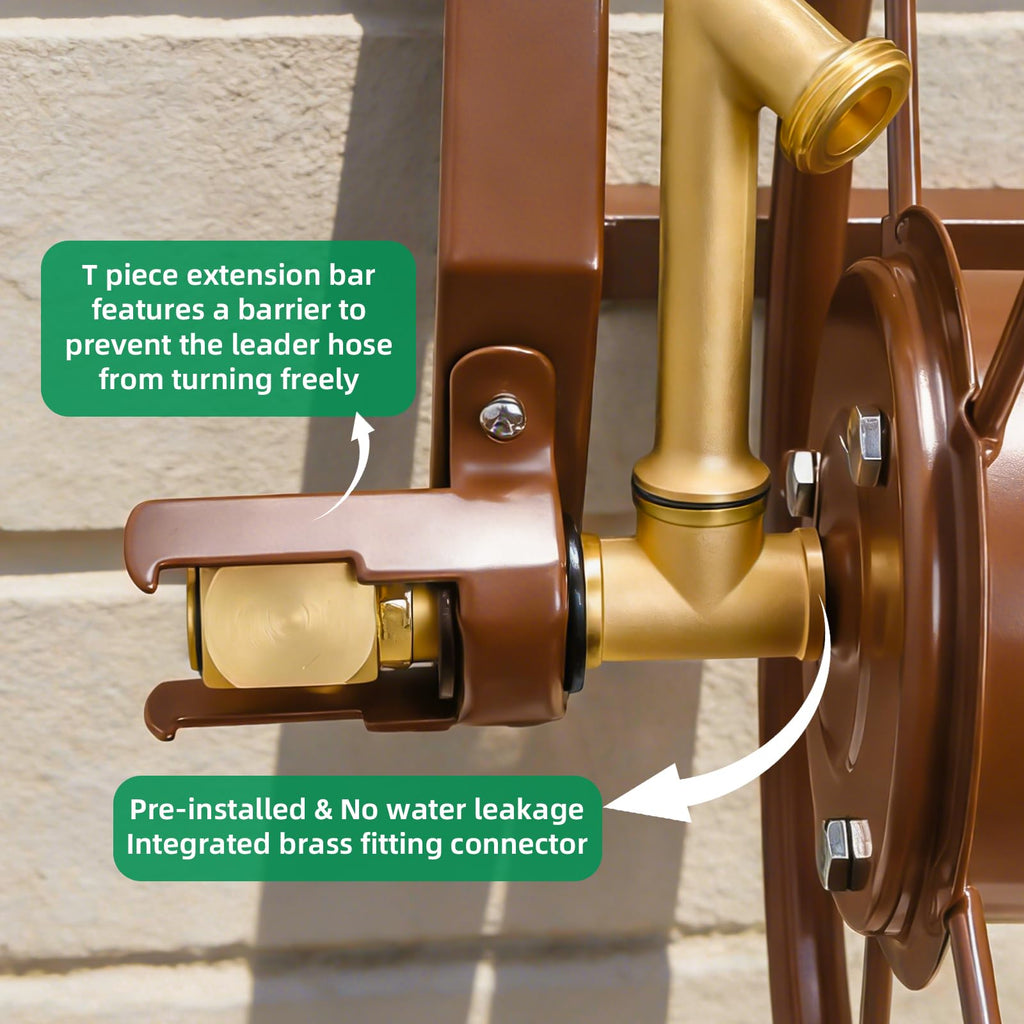 Wall Mount Metal Garden Hose Reel Holds 155ft 5/8" Hose I433