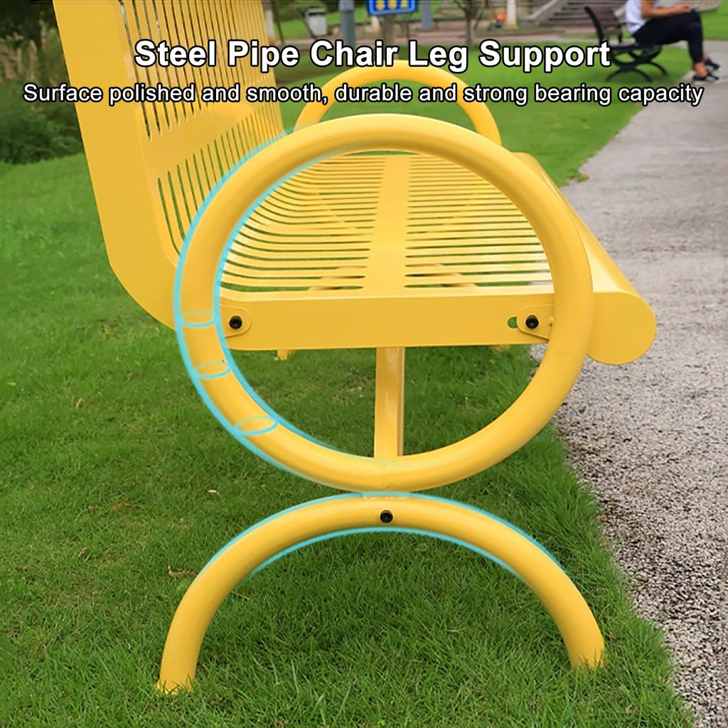 Metal Garden Bench with Backrest and Armrests E23629