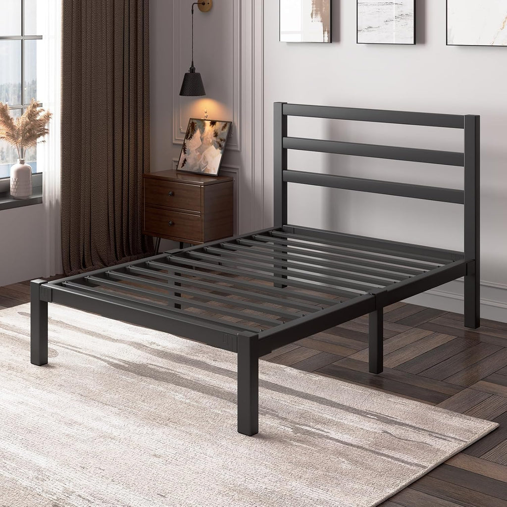 Twin Size Black Metal Bed Frame with Headboard F712776