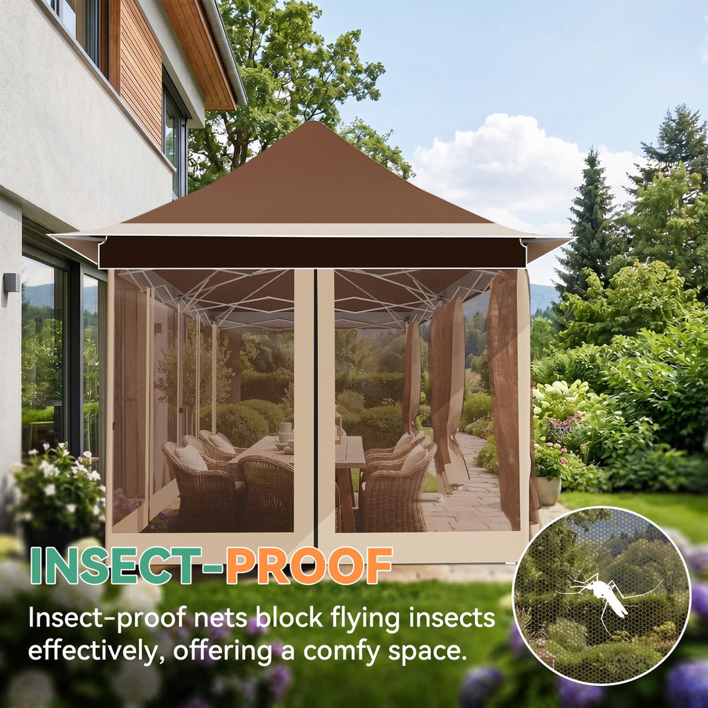 12x20 Pop Up Gazebo with Mosquito Netting W3541